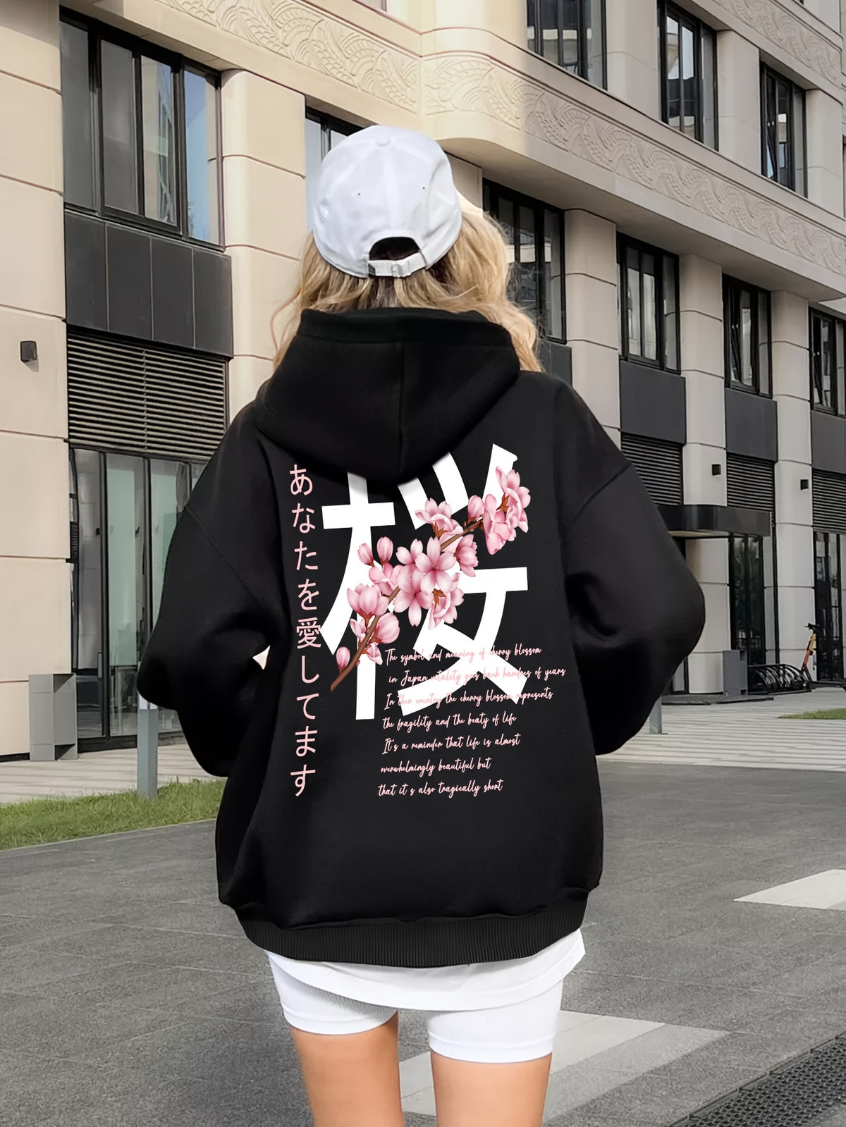 Sweat à capuche noir femme