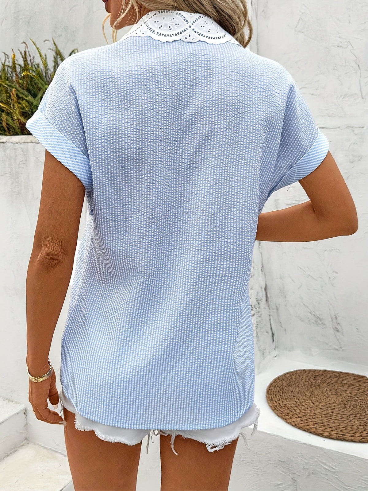 Chemise élégante à rayures bleu #Monaco