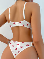 Ensemble lingerie sexy blanche avec cœur