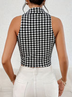 Gilet élégant à imprimé pied-de-poule & boutonnage #collection Paris 2025