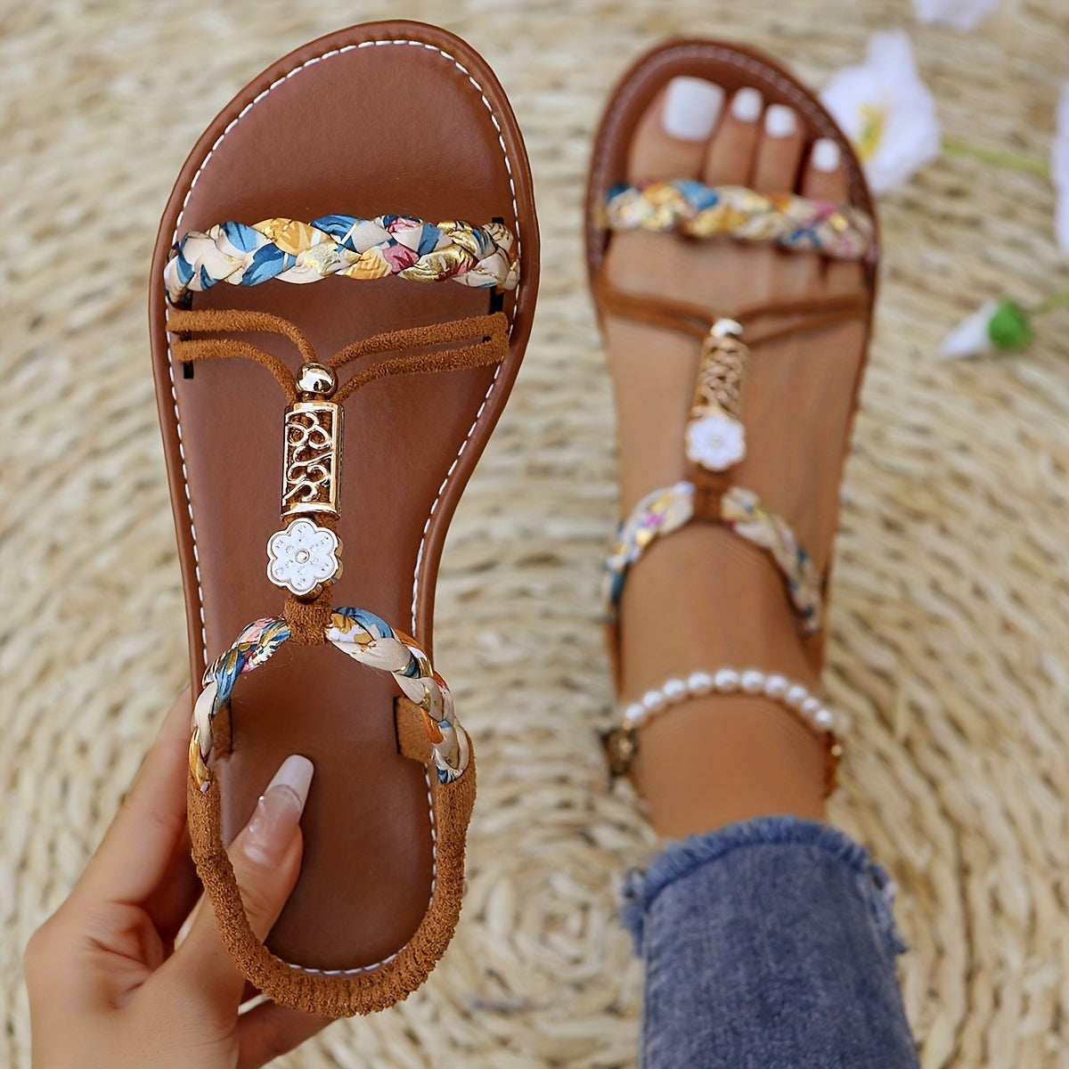 Sandales tressées pour femme