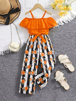 Elegante mono para niñas: mono de tirantes con estampado floral