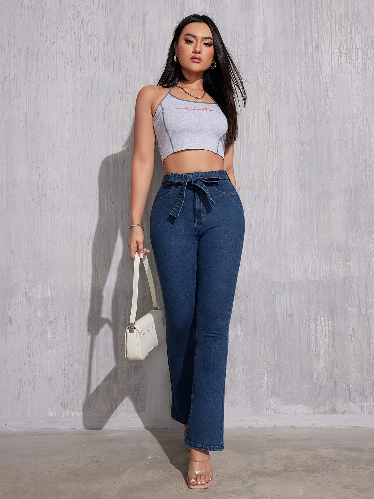 Jeans flare en denim stretch