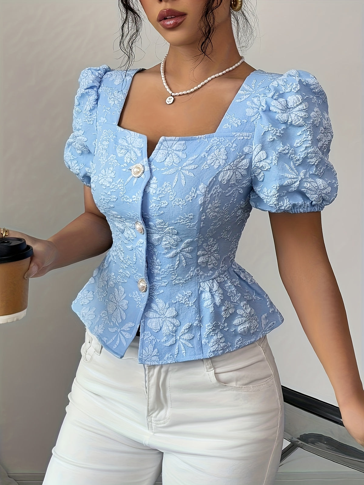 Blouse élégante à imprimé floral #collection Monaco