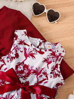 Ensemble romantique bleu floral pour fille