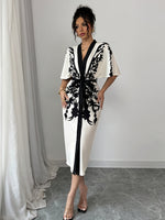 Robe midi kimono à imprimé floral #Paris