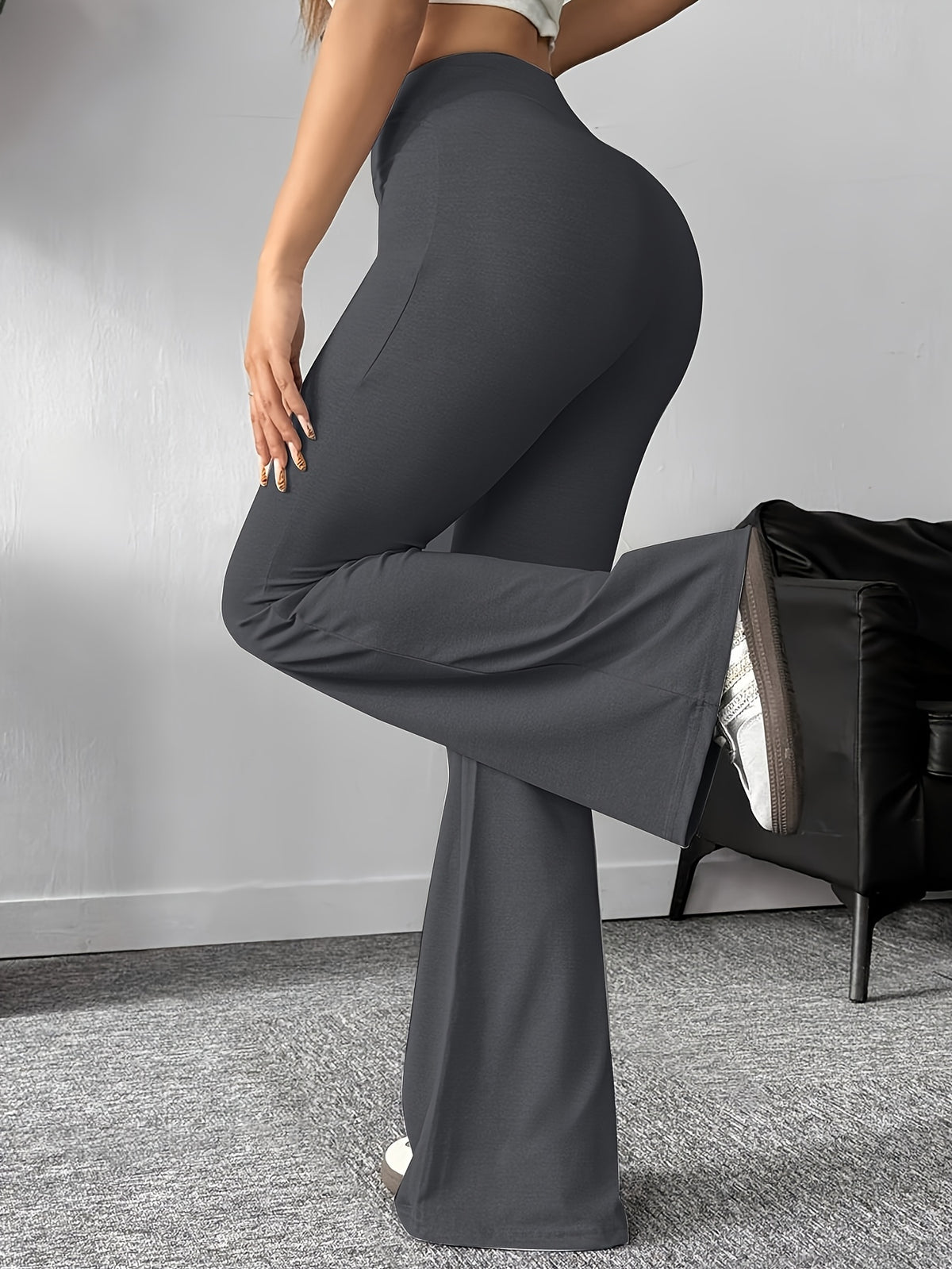 Pantalon évasé taille haute ultra confortable
