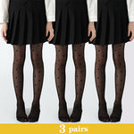 Pack of 3 Girls Heart Pattern Fishnet Tights