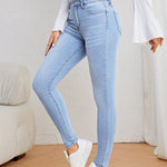 Jean skinny décontracté bleu clair