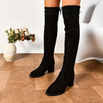 Bottes hautes à talons bloc pour femme