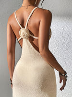 Robe de plage sans manches avec détail fleuri #collection MONACO 2025