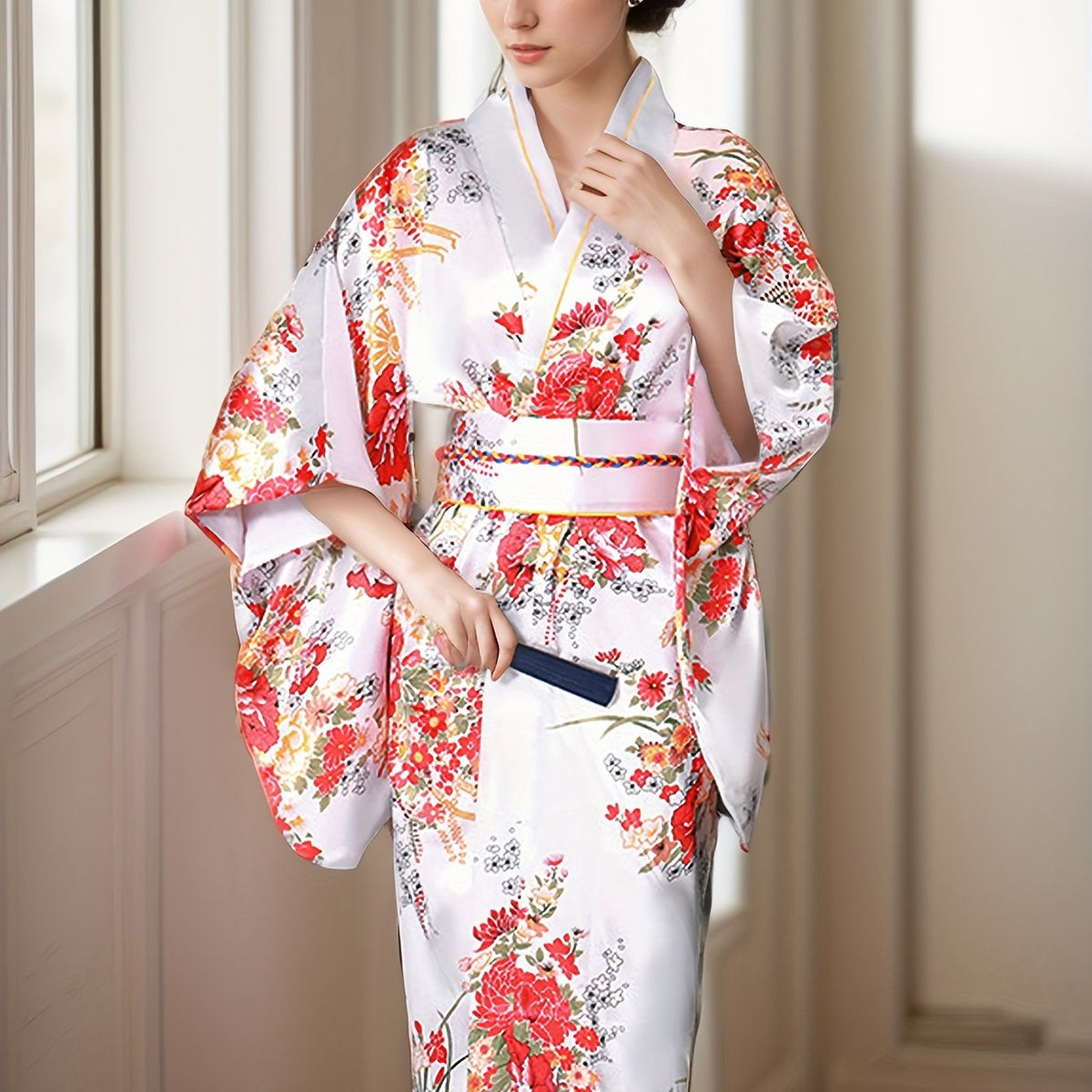 Kimono élégant à imprimé floral pour femme