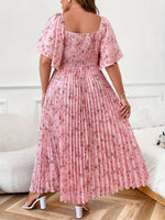 Robe longue plissée élégante à col croisé