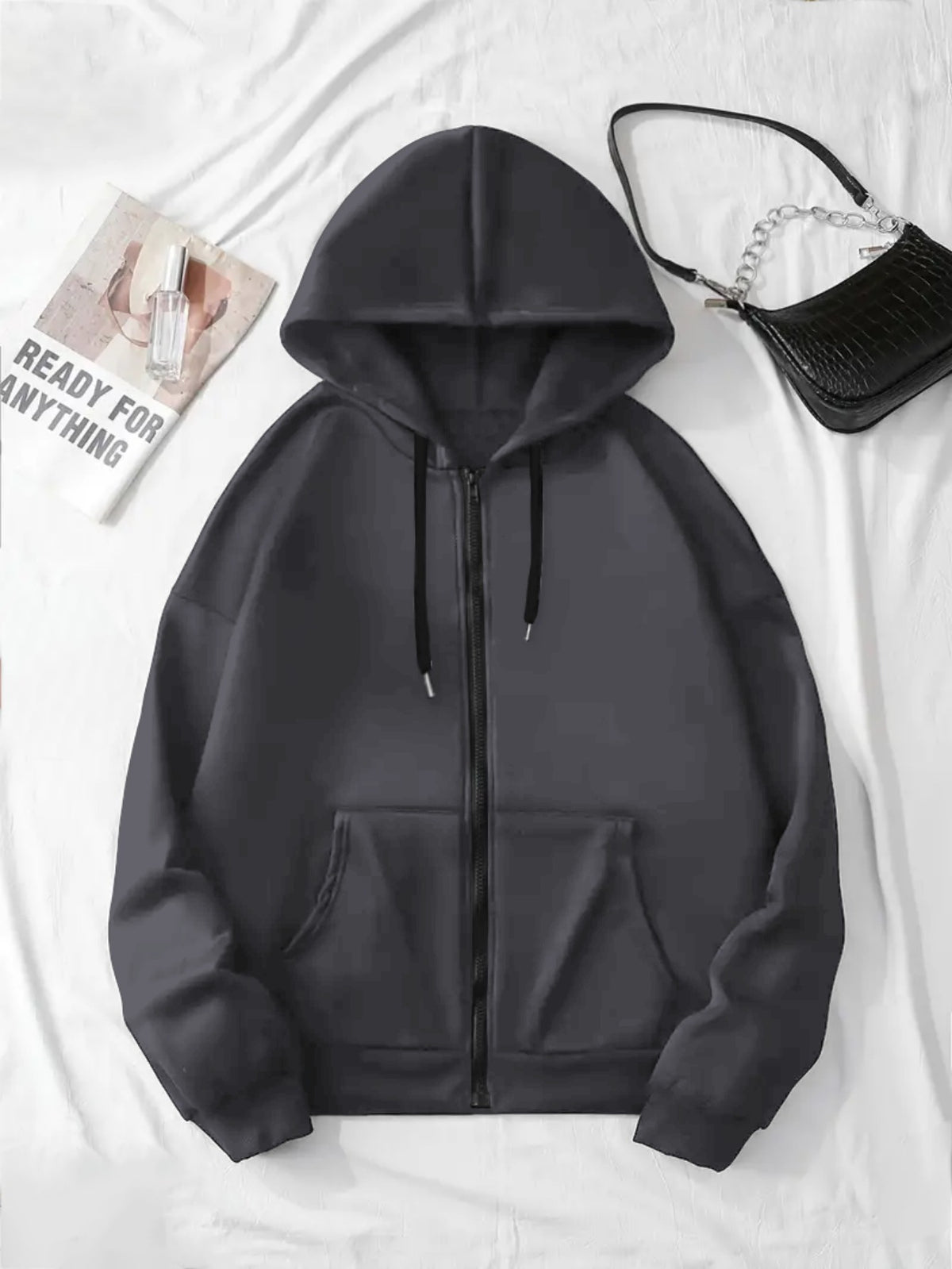 Sweat zippé à capuche avec imprimé fleurs de cerisier
