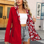 Veste légère réversible à imprimé floral pour femme #L911