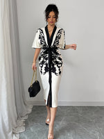 Robe midi kimono à imprimé floral #Paris