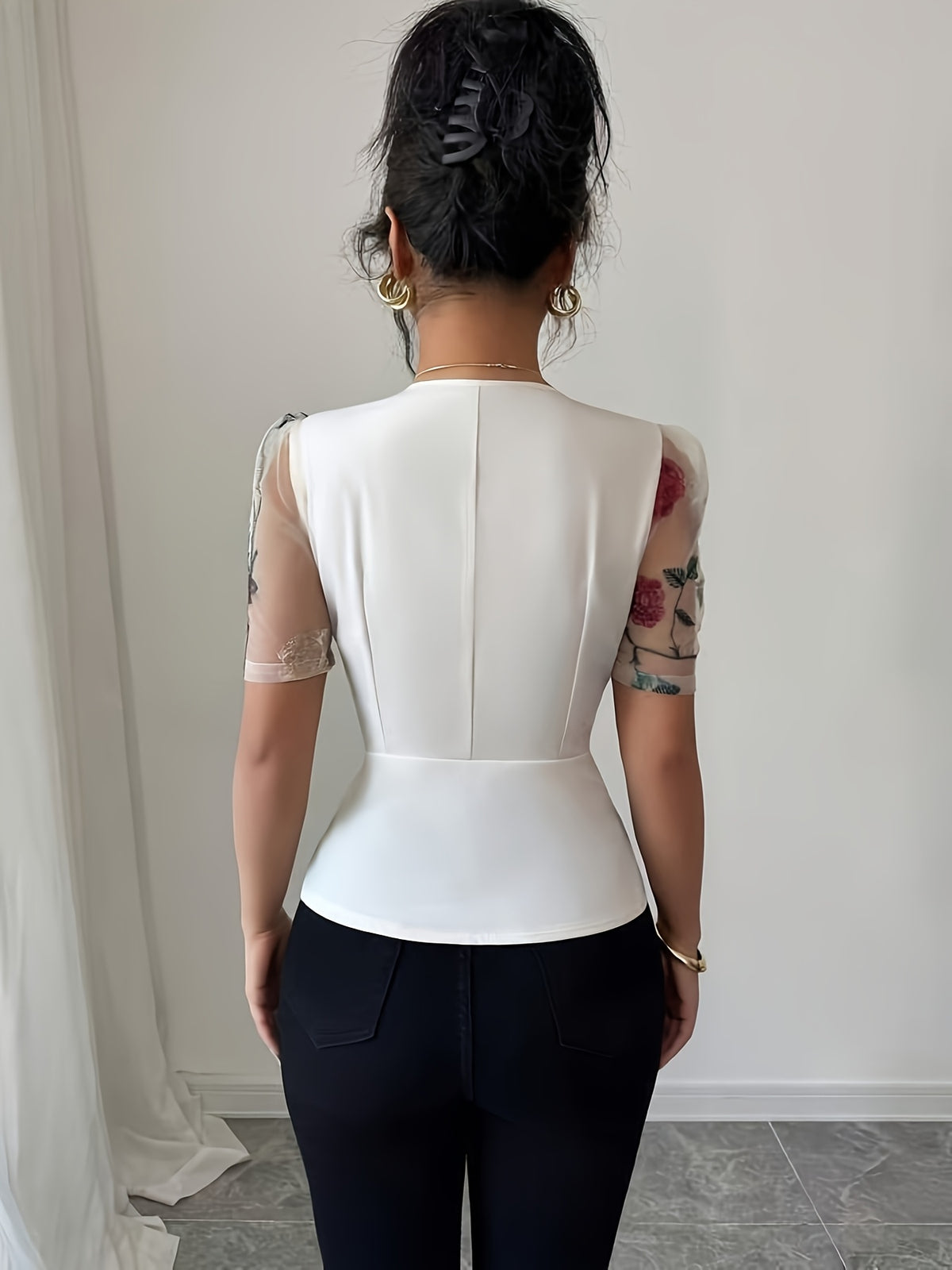 Chemisier élégant pour femme à col en V #Paris
