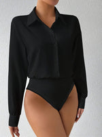 Body elegante con cuello solapa y abotonadura #colección París 2025