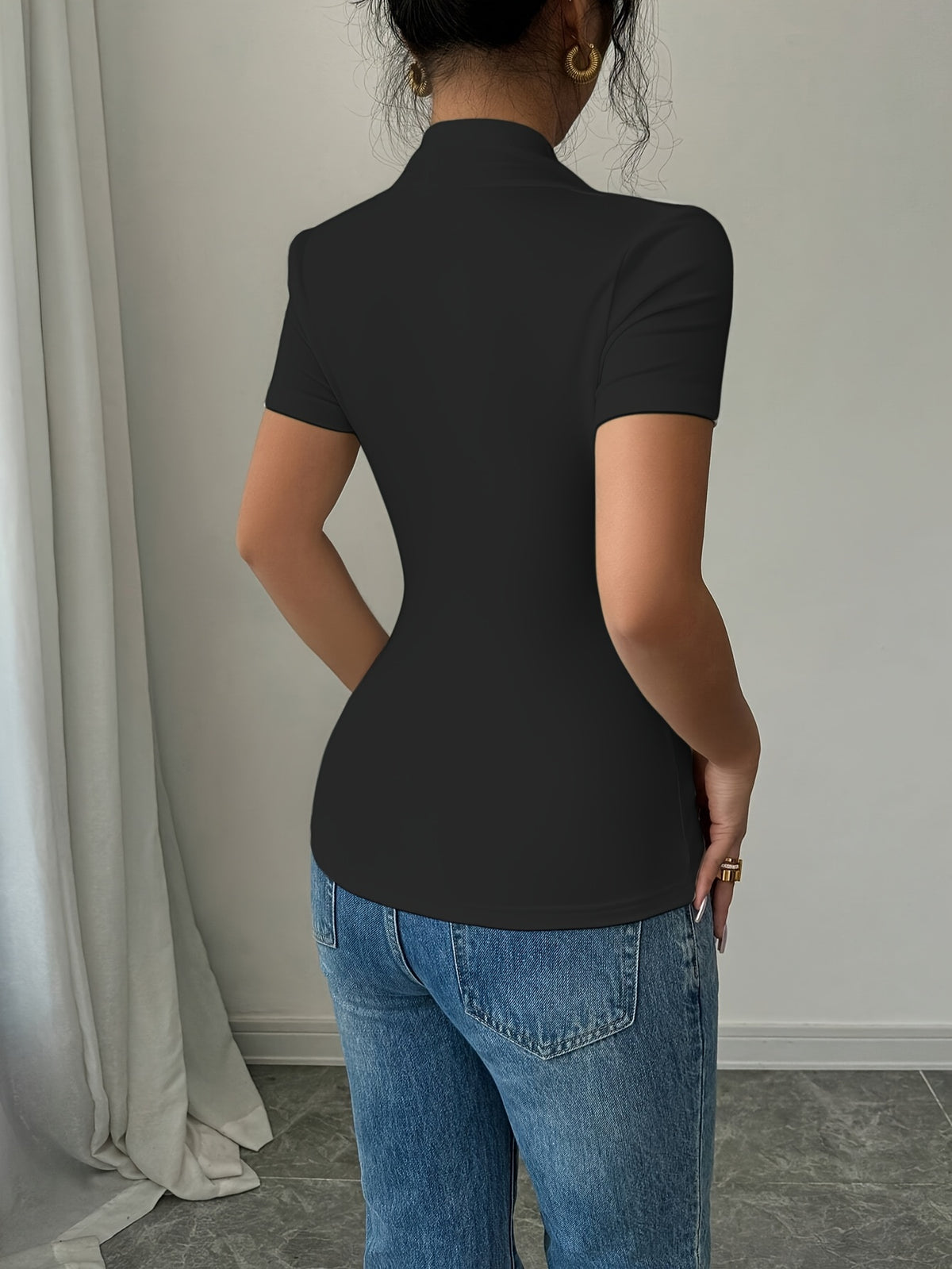 T-shirt élégant à texture froncée #Paris