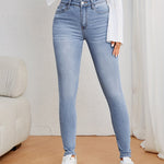 Jean skinny décontracté bleu clair