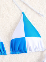 Maillot de bain 2 pièces bleu & blanc