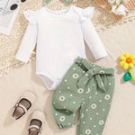 Ensemble fille vert & blanc