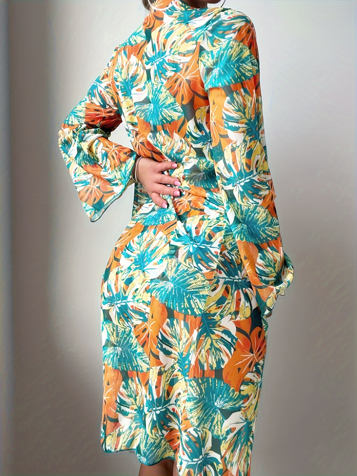 Maillot de bain 3 pièces imprimé tropical
