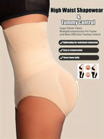Culotte gainante beige taille haute – effet ventre plat