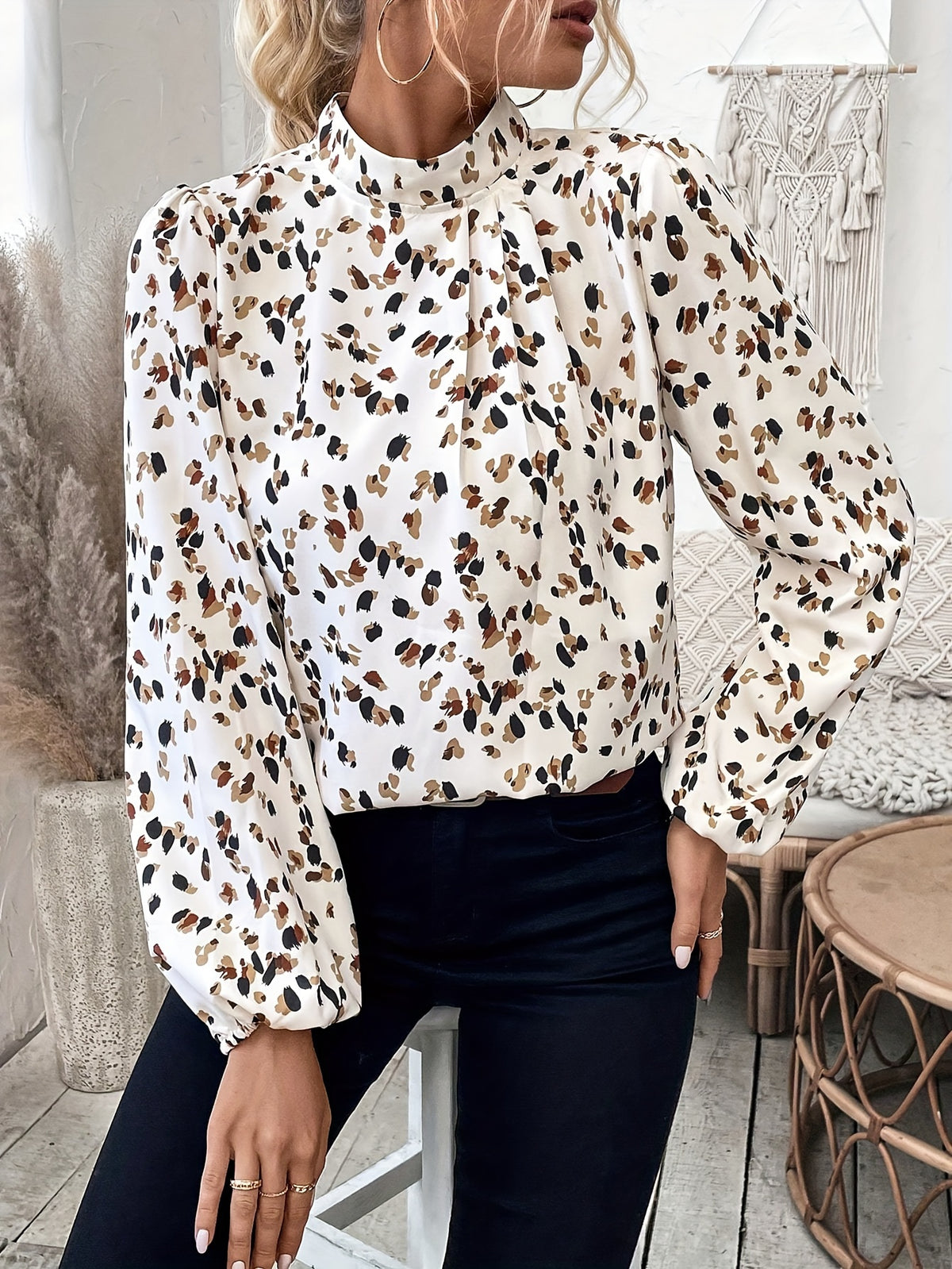 Blouse élégante à manches bouffantes pour femmes #Paris