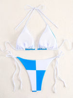 Maillot de bain 2 pièces bleu & blanc