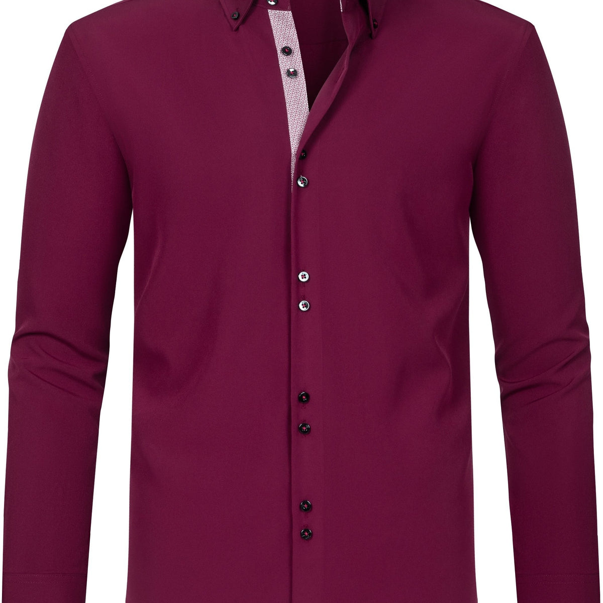 Chemise habillée homme manches longues #Bordeaux