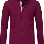 Chemise habillée homme manches longues #Bordeaux