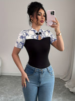 T-shirt femme bicolore noir et blanc #Paris