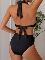 Maillot de bain 2 pièces élégant avec chaîne dorée