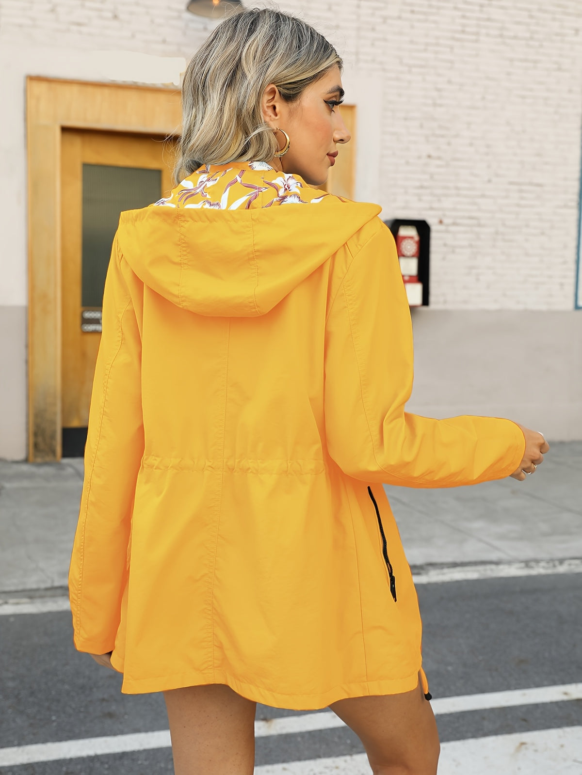 Veste légère réversible à imprimé floral pour femme #L911