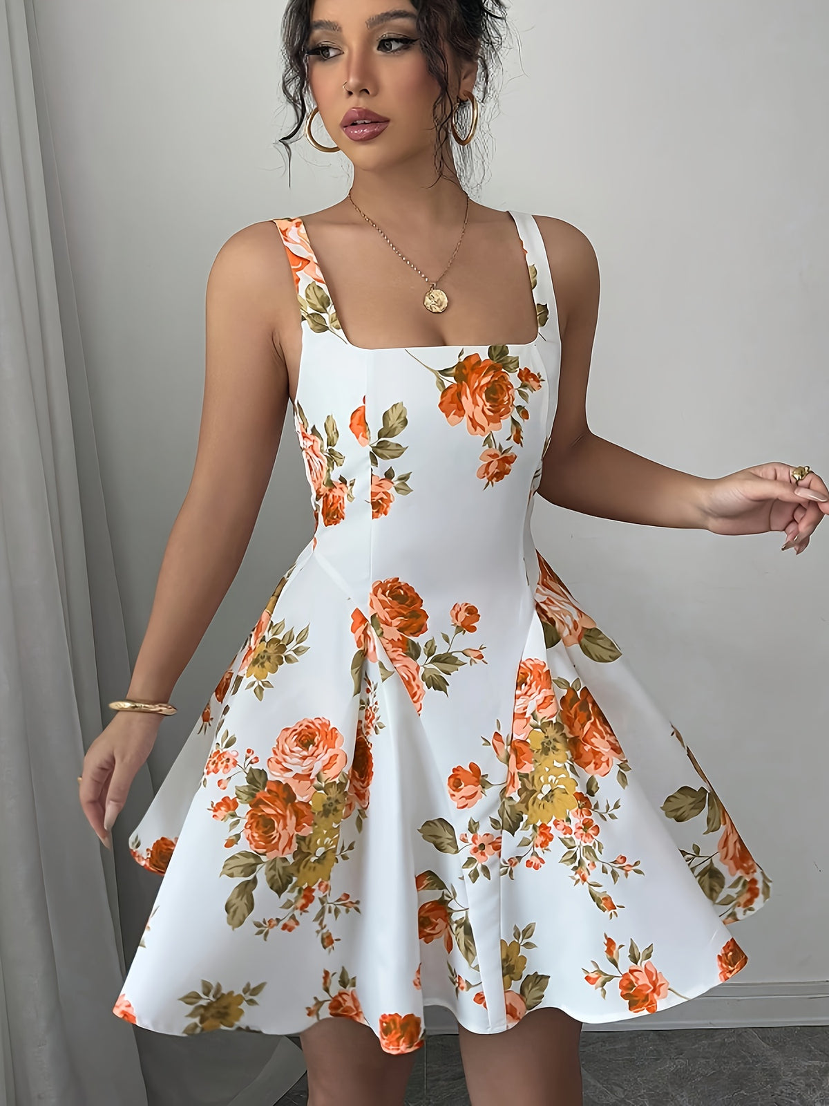 Robe sans manches à imprimé floral pour femme #Paris