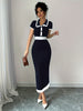 Robe longue élégante noire et blanche #Paris