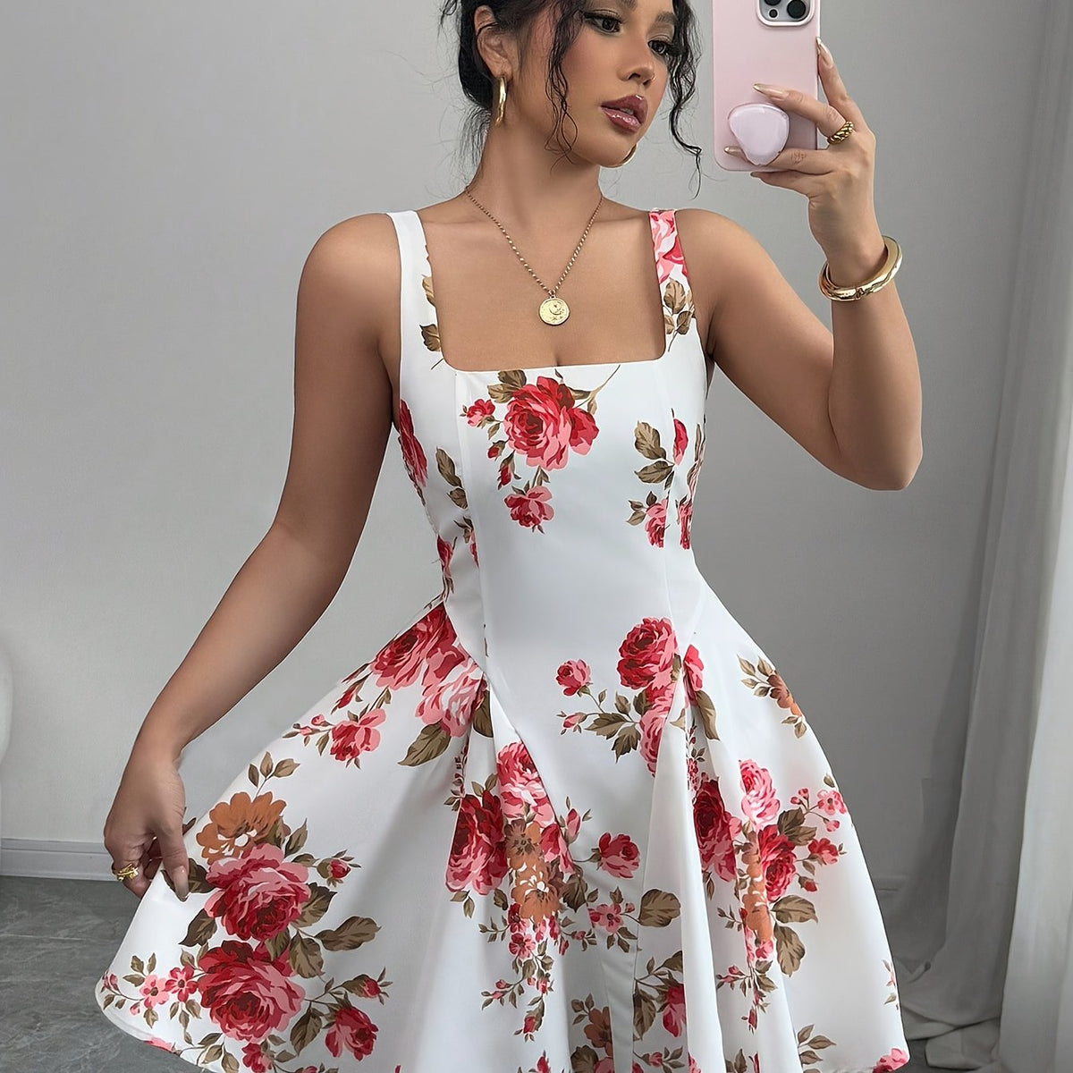 Robe sans manches à imprimé floral pour femme #Paris