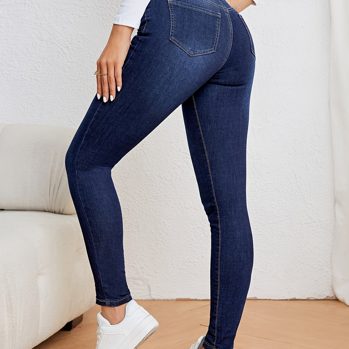 Jean skinny décontracté bleu clair