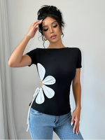t-shirt court à manches courtes pour femme #Paris