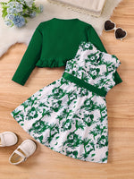 Ensemble romantique bleu floral pour fille