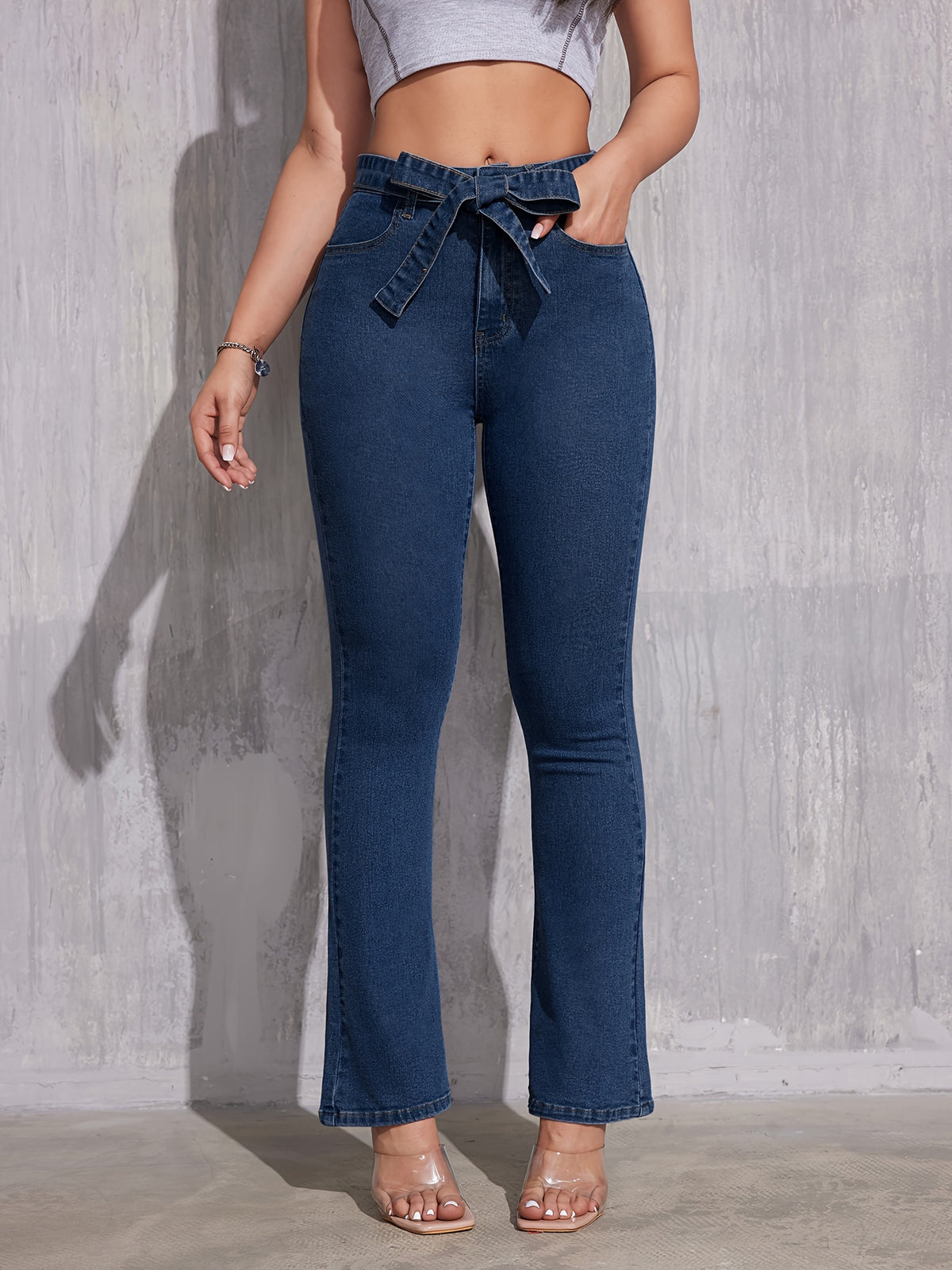 Jeans flare en denim stretch