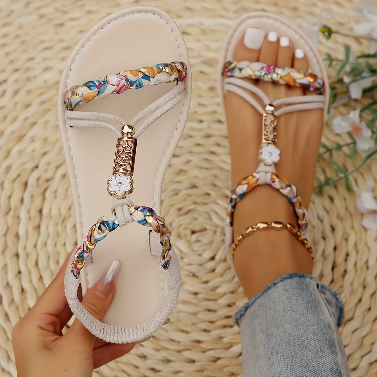 Sandales tressées pour femme