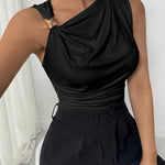 Top asymétrique élégant à une épaule #Paris