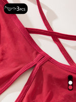 Lot de 3 culottes sexy en dentelle ajourée