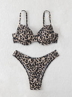 Maillot de bain 2 pièces léopard chic avec armatures