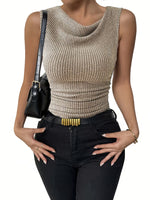 Top sans manches à col cowl pour femmes #Monaco