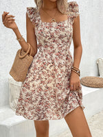 Robe midi élégante femme à imprimé floral #Monaco