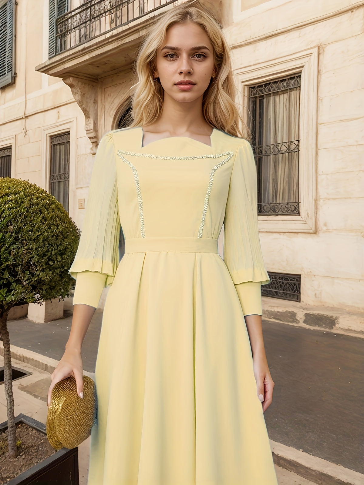 Robe longue élégante en mousseline