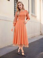 Robe longue élégante en mousseline